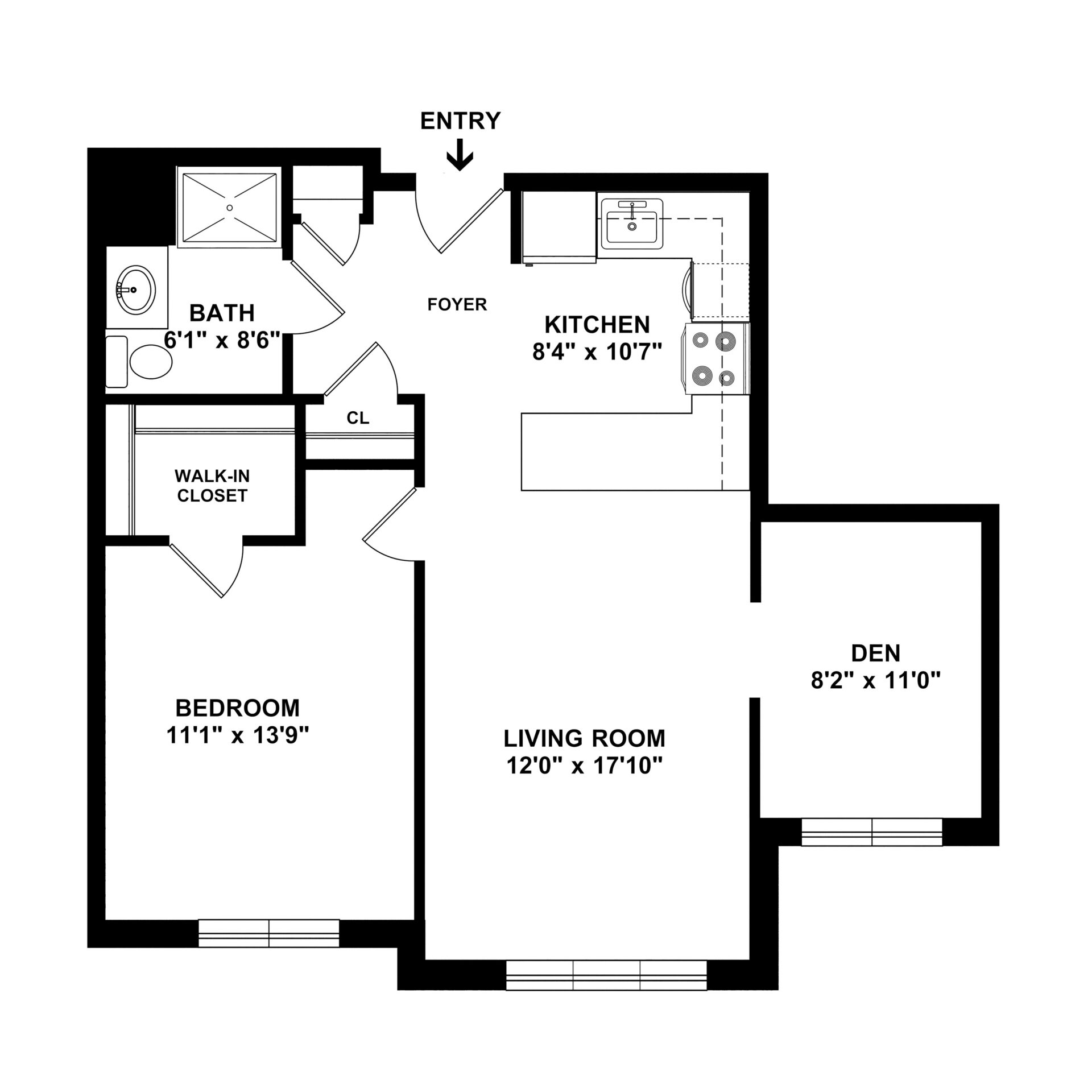 Apartment D 1 Bedroom 1 Bathroom at Weinberg Village IV Apartment D 1 Bedroom 1 Bathroom at Weinberg Village IV